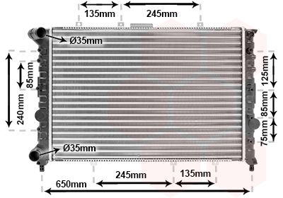 VAN WEZEL Radiaator,mootorijahutus 01002038